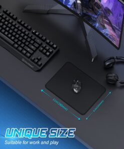 UtechSmart Computer Mouse Pad with Stitched Edges, Washable Mouse Mat with Superior Micro-Weave Cloth, Gaming Mouse Pad for Office & Home, Non-Slip Rubber Base, Black Medium(11''×8.2") Black Stealth 8 71bqSSHBl2L