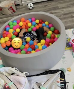 Amazon Basics BPA Free Crush-Proof Plastic Pit Ball with Storage Bag, Toddlers Kids 12+ Months, Pack of 400 Balls, 6 Bright Colors 32 71bqo9bCFNL