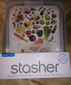 Stasher Reusable Silicone Storage Bag, Food Storage Container, Microwave and Dishwasher Safe, Leak-free, 1/2 Gallon, Clear 49 71brmb5YYGL