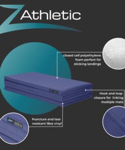 Z Athletic Folding Mat for Gymnastics and Tumbling, 4 Ft x 8 Ft x 2 In Blue 10 71bwEjnrbrL