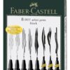 Faber Castell Artist Pack of 8 Assorted Sizes, 8-Pitt Pens in Black, 8 Count Faber-Castell Pitt Artist Pen - Black 50 71bwJYYgLL