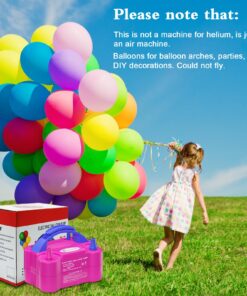 IDAODAN Electric Balloon Pump, Portable Electric Balloon Blower Machine Balloon Air Pump Dual Nozzle Rose Red 110V 600W Balloon Inflator for Party Decorations Pink/Blue 27 71bwUGanBnL