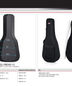 Gator Cases Lightweight Polyfoam Guitar Case For Dreadnought Style Acoustic Guitars; Fits 6-String and 12-String (GL-DREAD-12) 6/12 String Dreadnought 26 71bwbmrJIJL
