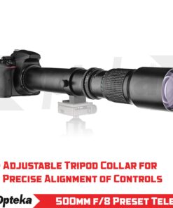 Opteka 500mm/1000mm f/8 Manual Telephoto Lens for Nikon F-Mount D6, D5, D4, DF, D850, D810, D780, D750, D700, D610, D500, D7500, D7200, D7100, D5600, D5500, D5300, D5200, D3500, D3400, D3300, D3200 41 71bxT ArIL