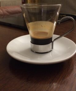 Bormioli Rocco Ypsilon 3.75 oz. Espresso Cup with Stainless Steel Handle, Set of 4, Gift Boxed 12 71bxwMjWRL