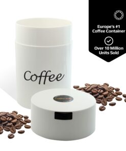 Coffeevac 1LB – Patented Airtight Container | Multi-use Vacuum Container Works as Smell Proof Containers for Ground Coffee and Coffee Bean Containers. White with Logo 9 71bzj0bNtWL