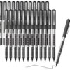 Shuttle Art RollerBall Pens, 25 Pack Black Fine Point Roller Ball Pens, 0.5mm Liquid Ink Pens for Writing Journaling Taking Notes School Office 25 Count (Pack of 1) 28 71bzxV6PbsL