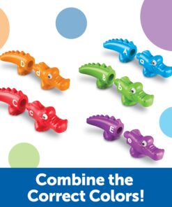 Learning Resources Snap-n-Learn Alphabet Alligators, Fine Motor Toy, 26 Double-Sidedpiece, Ages 18 Months +, Multicolor 25 71c 6pzRcOL