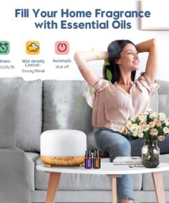 Alternative view of YIKUBEE Diffuser, Essential Oil Diffuser, 500ml Humidifier, Diffusers for Home, Aromatherapy Diffuser with Remote Control, Diffusers for Essential Oils Large Room Yellow-no Oil