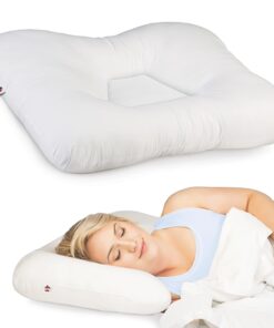 Core Products Tri-Core Cervical Support Pillow for Neck, Shoulder, and Back Pain Relief; Ergonomic Orthopedic Contour Fiber Bed Pillow for Back and Side Sleepers; Assembled in USA - Firm, Full Size White