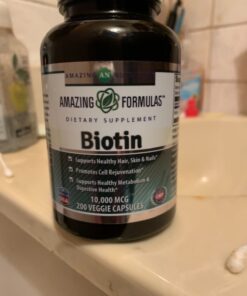 Amazing Formulas Biotin 10000mcg 200 Veggie Capsules Supplement | Non GMO | Gluten Free | Made in USA | Suitable for Vegetarians 200 Count (Pack of 1) 35 71c2B8MJt3L
