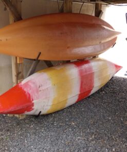 Heavy Duty Garage Indoor Kayak Storage Hooks Hanger, Wall Mounted Utility Hanging Cradle Rack for Canoe Paddle Board, Ladder, Folding Chairs, Hose, Bicycle and Tools (4 Pack, Black) 31 71c4WjXqLCL