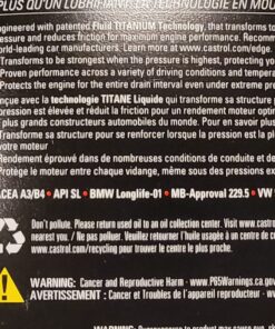 Castrol Edge Euro 5W-30 A3/B4 European Advanced Full Synthetic Motor Oil, 5 Quarts 5 Quart A3/B4 Advanced Full Synthetic 28 71c57tnP7sL