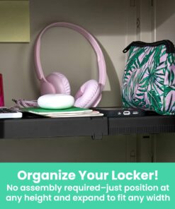 LockerMate Adjust-A-Shelf Locker Shelf, Easy to Use, Extends to Fit Your Locker, Black 1 Pack 21 71c6g42mNaL