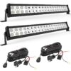 YITAMOTOR LED Light Bar 2pcs 24 inches Light Bar Spot Flood Combo Off Road Driving Lights with 2pcs Wiring Harness Compatible for Jeep, Pickup, ATV, Truck, 4x4, 4WD, Trailer, UTV, Boat, 120W LED Bar 2pcs 24in light bar+wiring harness 52 71c7FOLKDaL