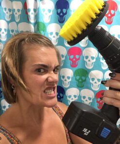 5 Inch Diameter Drill Powered Scrub Brush with Quarter Inch Quick Change Shaft - Drill Brush Attachment Yellow 43 71c8HsD3ZsL