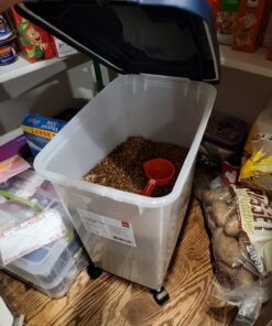 IRIS USA 33qt/25lbs Airtight Pet Food Container With Casters, Navy 25 lbs Blue 49 71c8krdjBGL