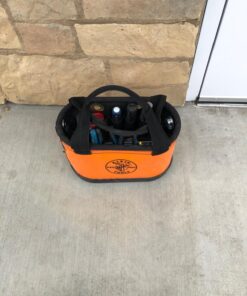 Klein Tools 5144HBS Hard-Body Bucket, Oval Tool Bucket Organizer with Knife Sheath and 14 Other Pockets, Orange/Black 26 71c9AiN6gkL