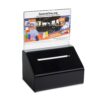 Acrylic Heavy Duty Donation/Ballot Box with Lock and Sign Holder Black 1 Pack