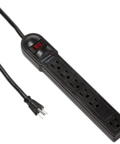 Alternative view of Amazon Basics Rectangular 6-Outlet Surge Protector Power Cord Strip, 790 Joule, Black, 10-Pack
