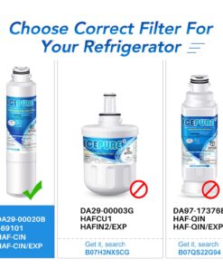 ICEPURE DA29-00020B Refrigerator Water Filter Replacement for Samsung RF28HFEDBSR, RF263BEAESR, HAF-CIN, RF263BEAESR, DA97-08006A, RF261BEAESR, DA29-00020A, RF28JBEDBSG, 46-9101, 2PACK 19 71c9SaW4HwS