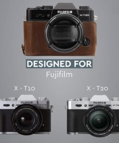 MegaGear Fujifilm X-T20 (16-50mm / 18-55mm Lenses), X-T10 Ever Ready Leather Camera Case and Strap, with Battery Access -Dark Brown- -MG577- 18 71cA1RCyctL