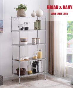 BRIAN & DANY Wire Shelf Liner 18" X 36", Heavy Duty Shelf Liners for Wire Shelving, Waterproof Protector Mats, Set of 5, Transparent 18"x 36" 14 71cAxNootpL