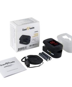 Zacurate Pro Series 500DL Fingertip Pulse Oximeter Blood Oxygen Saturation Monitor with Silicone Cover, Batteries and Lanyard (Royal Black) 28 71cBshmxQnL