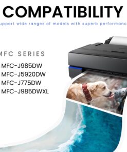 LC20E 4PK Super High Yield XXL Ink Compatible for Brother LC20E LC20EXXL Ink Cartridges use with Brother MFC-J775DW MFC-J775DW XL, MFC-J5920DW MFC-J5920DW XL, MFC-J985DW MFC-J985DW XL Printer 10 71cCUA8h0ML