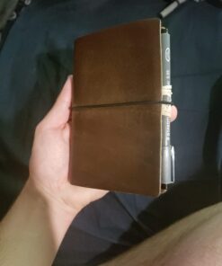 Pocket Travelers Notebook, Refillable Leather Travel Journal for Men & Women, Notebook Cover for Field Notes, Moleskine Small 3.5 x 5.5 Inches, Brown 54 71cCdgOyf8L