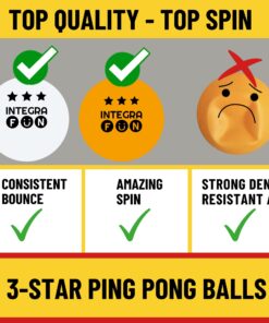 IntegraFun Pro Ping Pong Paddle Set with Ping Pong Net- Bracket Clamps,3-star Ping Pong Balls, Storage Case - Retractable Net and Post Set Adjustable to any Table - Indoor Outdoor Games for Family 16 71cDc4TaRxL