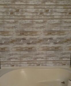 RoomMates RMK9050WP White Distressed Wood Peel and Stick Wallpaper Rustic Wood 64 71cEmnexeRL