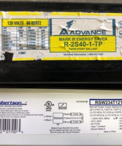 Robertson 3P20132 Fluorescent eBallast for 2 F40T12 Linear Lamps, Preheat- Rapid Start, 120Vac, 50-60Hz, Normal Ballast Factor, NPF, Model RSW234T12120 /A 27 71cFBmqf33L