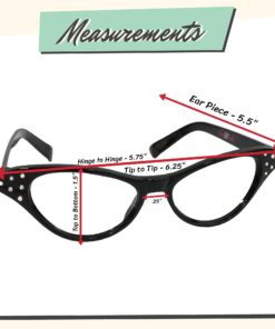 Hip Hop 50's Shop Cat Eye Rhinestone Glasses for Women 50s Retro Fashion Costume Party Black Clear 24 71cFaE6PulL
