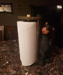 Willie Black Bear Paper Towel Holder Rack for Free Standing on Counter or Table (Great Kitchen Decor) 14" 16 71cFcTubqgL