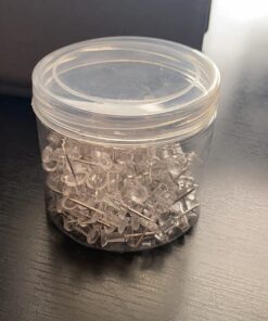Amazon Basics Push Pins Tacks, Clear Plastic Head, Steel Point, 200-Pack 200 pack 40 71cFnVJRxCL