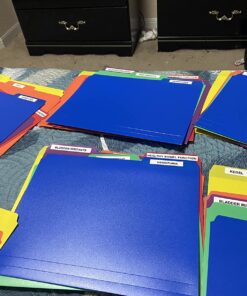 36 Pack Plastic File Folders Colored with Sticky Labels, Sooez Heavy Duty Letter Size Colored File Folders with Erasable 1/3-Cut Tab, Stronger Than Manila File Folder, Perfect for File Organization 36 16 71cG JUG0PL