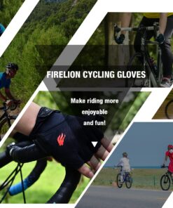 FIRELION Bike Gloves for Men/Women Cycling,Cycling Gloves for Outdoor MTB DH Road Racing,Full Finger Half Finger Padded Bicycle Protective Gloves,Non-Slip Shock-Absorbing Touchscreen Riding Gloves Large Black 10 71cHNIla0pL