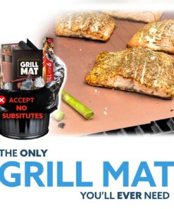 Kona Copper Grill Mats - Ultimate Grill Mats for Outdoor Grill, Nonstick, BBQ Grill Mat for Gas, Pellet, & Charcoal Grills, The Essential BBQ Mat for Every Grilling Enthusiast. Set of 2, 0.30mm Thick 21 71cIE4CMEL