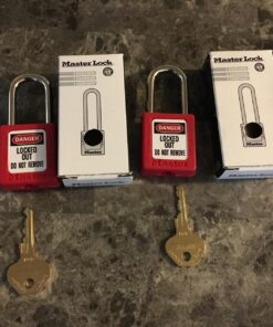 Master Lock 410RED Lockout Tagout Safety Padlock with Key Red 1-1/2", 1-3/4" 27 71cIRStRthL