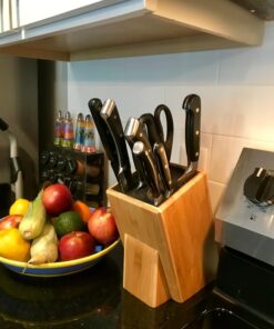 Mantello Knife Block- Universal Knife Holder- Bamboo Wood, Kitchen Knife Holder, Extra Large Knife Storage, Universal Knife Block, Knife Block Without Knives 31 71cIYzCEz7L