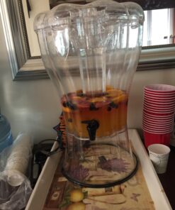 Buddeez Clear Drink 3.5 Gallon Plastic Beverage, Comes with Stand, Spigot, Ice Cone, Large Punch Dispenser for Parties 3.5 Gallon Dispenser 32 71cIkAaABVL