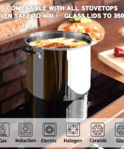 Cook N Home Professional Sauce Pot Stockpot Saucier Casserole Pan with Lid, 5 QT, Silver 22 71cJ7QVCpdL