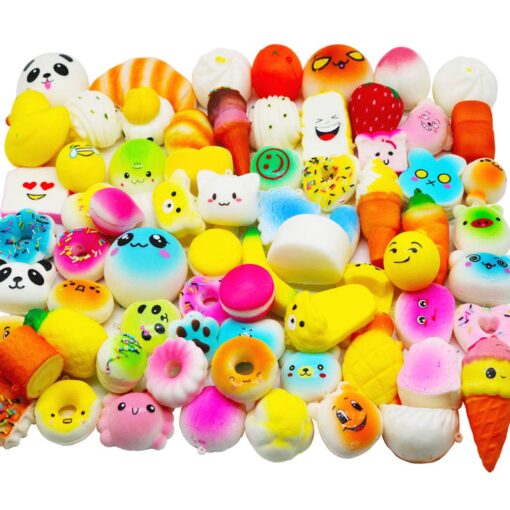 Huastyle 20pcs Squishies Toys Random Jumbo Medium Mini Slow Rising Kawaii Squishy Cake/Panda/Bread/Buns Phone Straps for Kids Stocking Stuffers Treasure Box Prizes Classroom