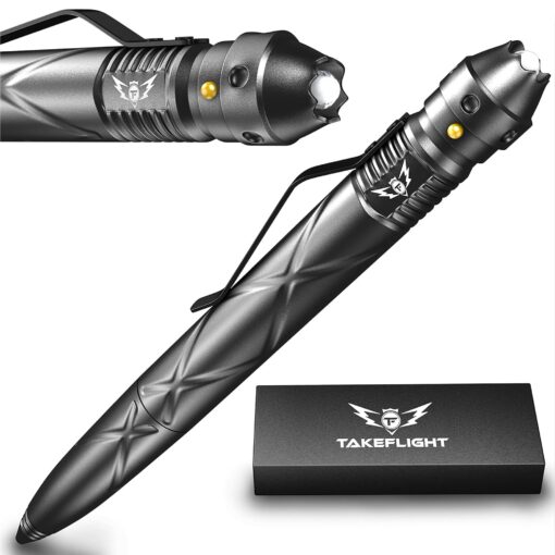 TF TAKEFLIGHT Ultimate Gift for Him - Multi-Tool Tactical Pen for Men - Self Defense, EDC LED Flashlight & Pen - Ideal for Military & Outdoor Survival Gear - Unique Pen Gift for Brother or Dad