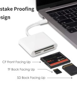 USB C SD Card Reader for Mac/iPhone 15/iPad, 3-Slot USB C to CF/SD/TF Card Reader Supports Compact Flash/Micro SD Card Compatible with MacBook Pro/Air iMac M1 M2 Android Galaxy S21 S22 S23(White) White(3 in 1) 11 71cL9B6vjYL
