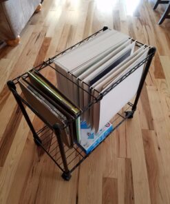 Oceanstar Portable 1-Tier Metal Rolling File Cart, Black,24 in 40 71cLgj3D4hL