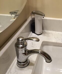 simplehuman 8 oz. Touch-Free Sensor Liquid Soap Pump Dispenser with Soap Sample, White 8 oz. Battery Operated 19 71cMYQSSBjL