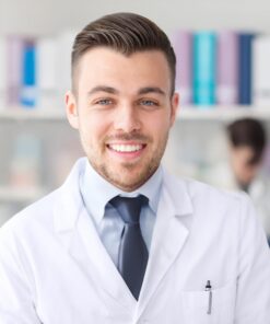 NY Threads Professional Lab Coat for Men, Full Sleeve Poly Cotton Long Medical Coat White Large 19 71cMm3dihqL