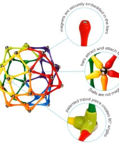 Goobi 300 Piece Magnetic Building Sticks Blocks Tiles Toy Magnet 3D Construction Set STEM Educational Toys for 3 4 5 6 7 8 Year Old Kids Boys Girls Adults with Storage Box and Instruction Guide 21 71cNDLGMHPL